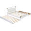 Grand lit plateforme blanc avec 2 grands tiroirs et un lit gigogne pour une chambre à coucher sereine avec une décoration sophistiquée-650705836