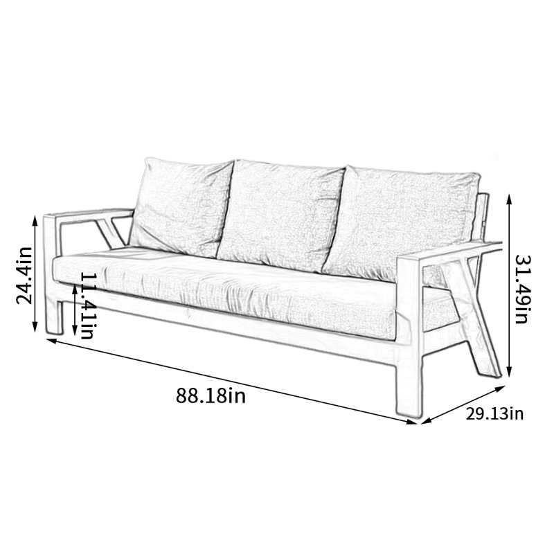 88,18 extérieur avec coussins Sunbrella®