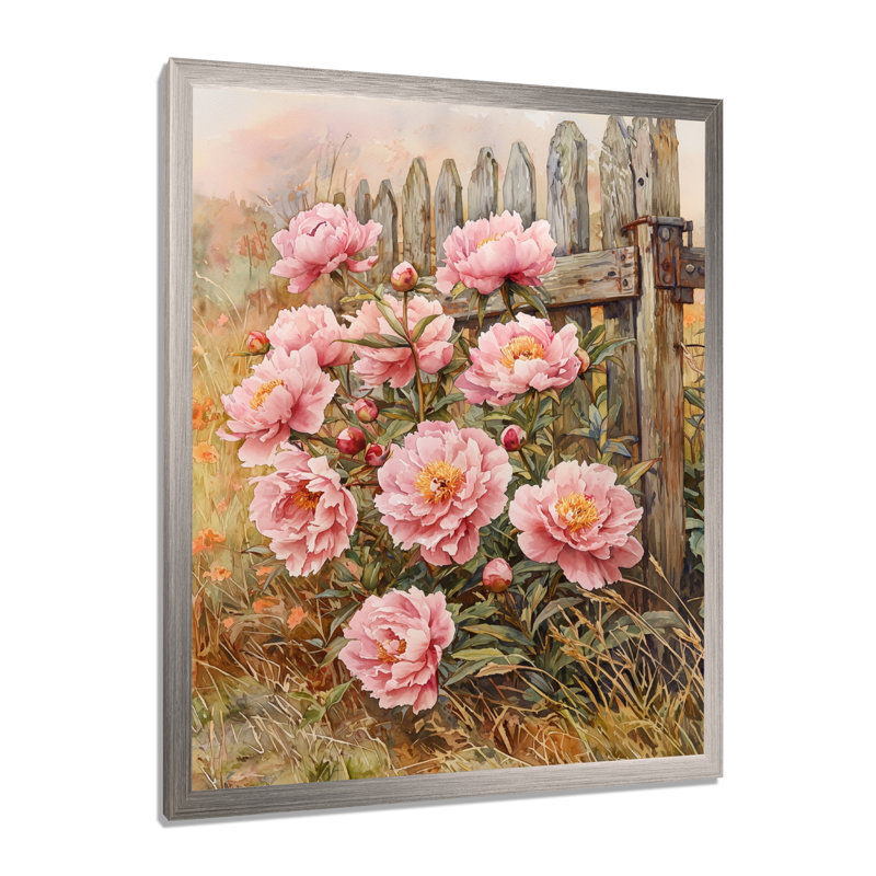 Gahagan - impressions sur toile florales, H 20 po x l 12 po, Picture Framed, Argent argent
