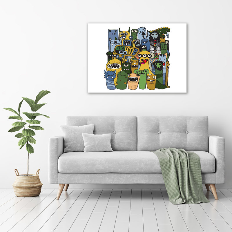 Crazy Monsters - Wrapped Canvas Print