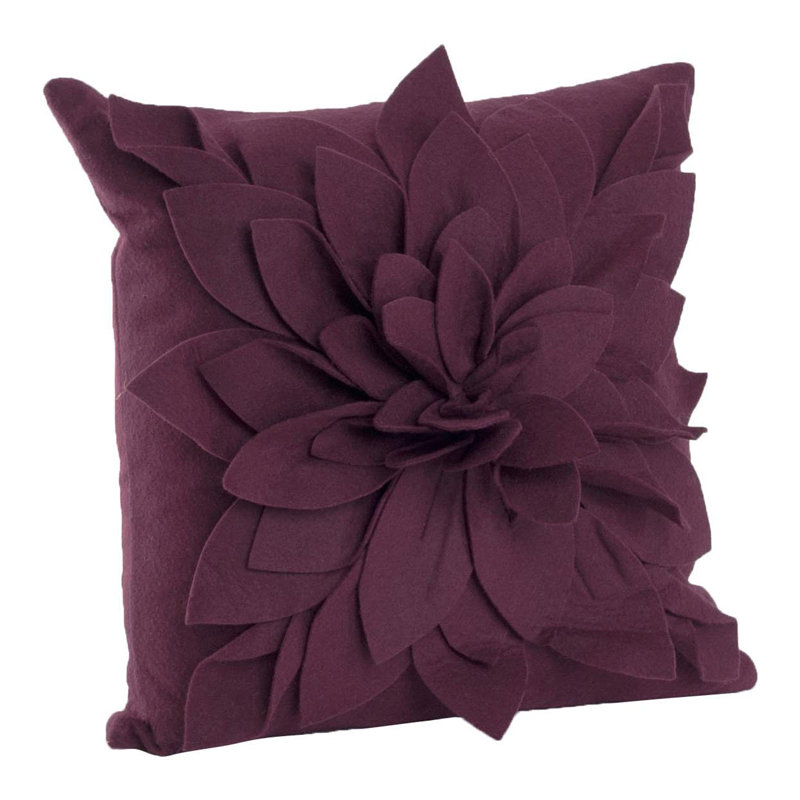 Sara's Garden Polyester Throw Square Pillow Cover, Wine