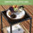 2 - Person Metal Patio Bistro Set With Lumber Pillow, Outdoor Rocking Wicker Conversation Set