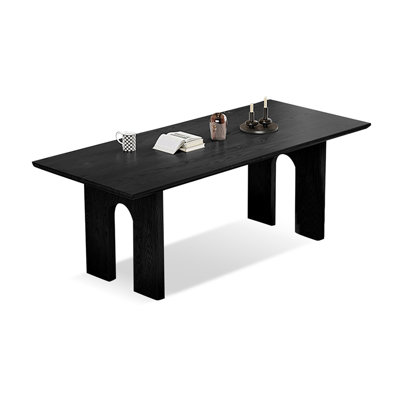 Black Rectangular Solid Dining Table For Dining Room/Kitchen