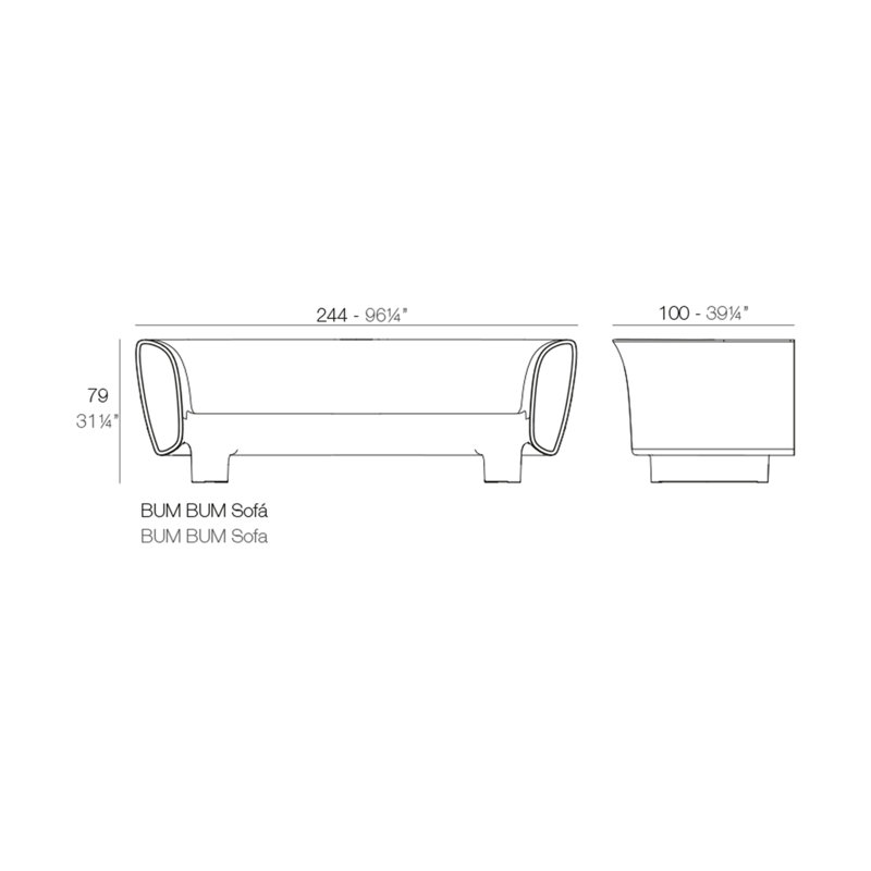 Bum Bum Patio Sofa, Black