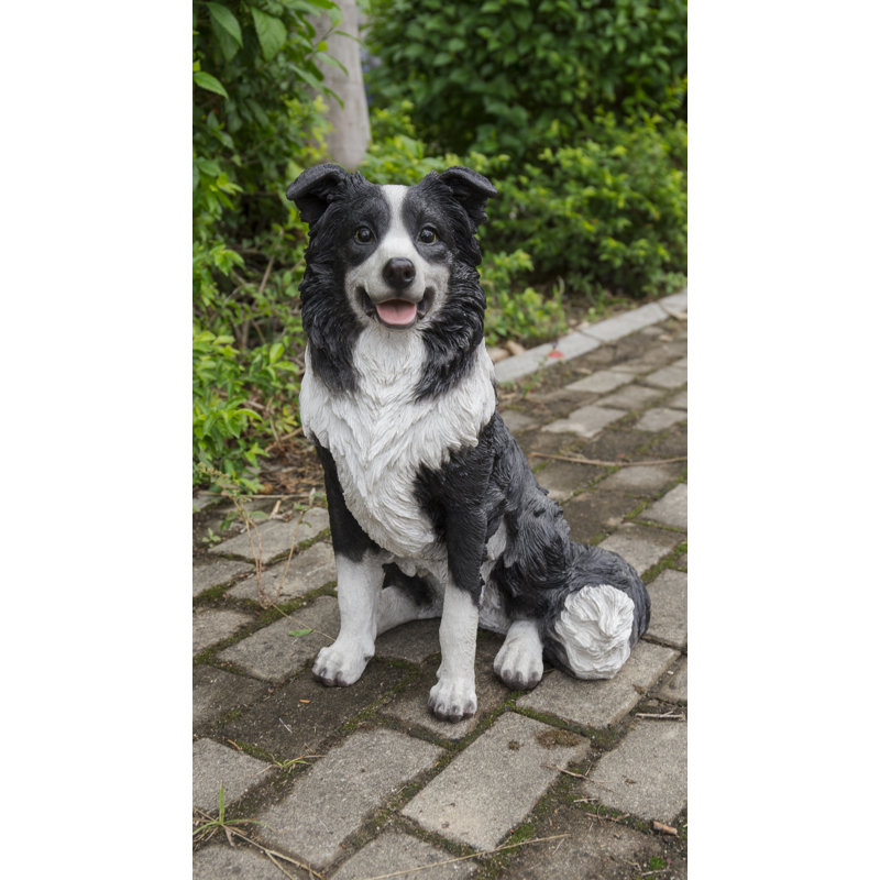 Border Collie Sitting Statue