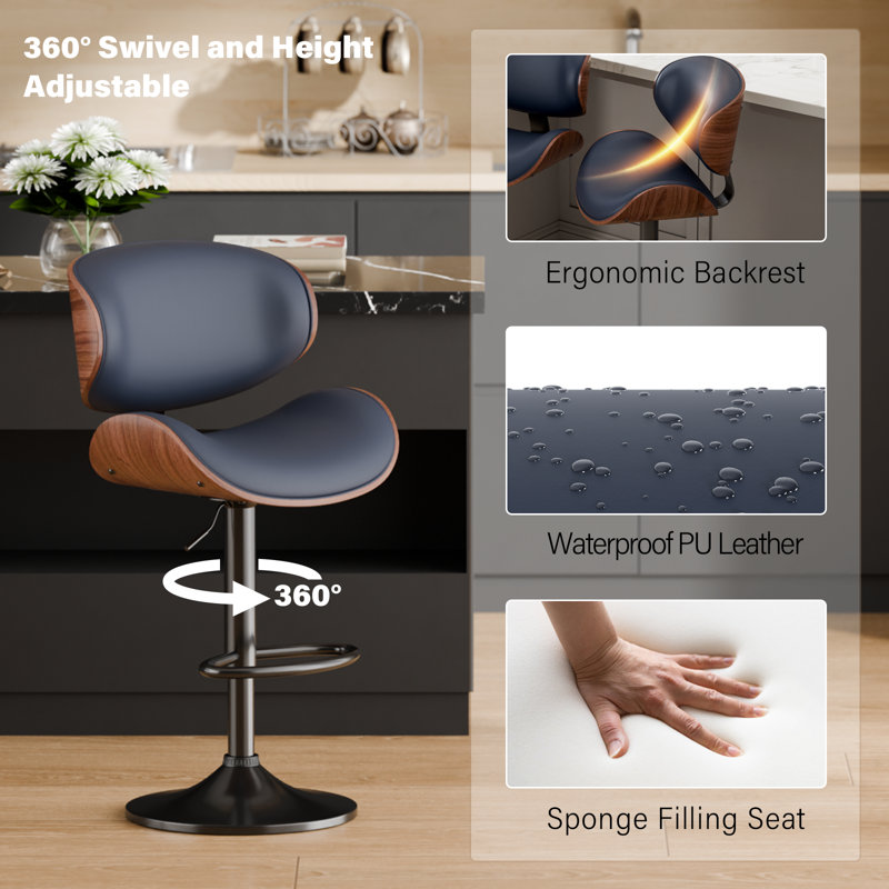 Swivel Bar Stools Backless 24 Corrigan Studio® Jaquela Swivel Bar