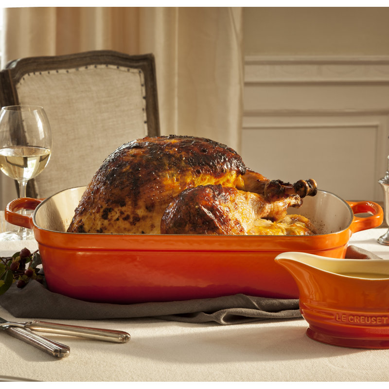 Le Creuset Signature Enameled Cast Iron Roaster, 5.25 qt., Flame