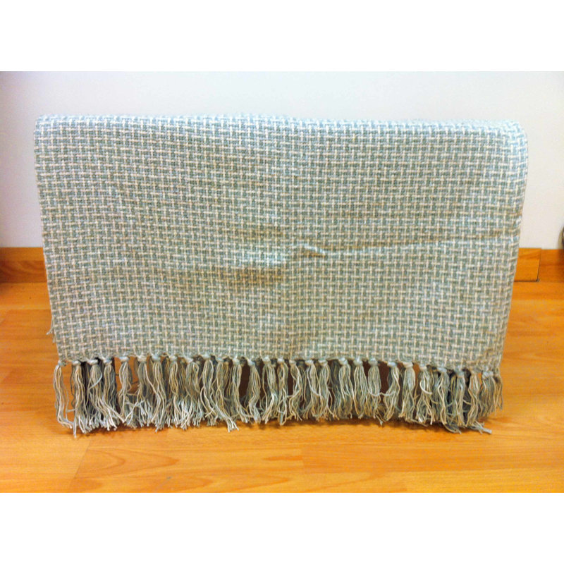BASKET WEAVE Alauda Throw Blanket, Blue