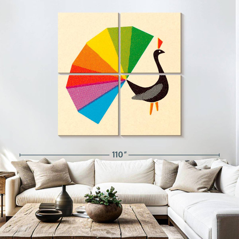 Brampt Rainbow Tail Peacock, 74" H x 74" W