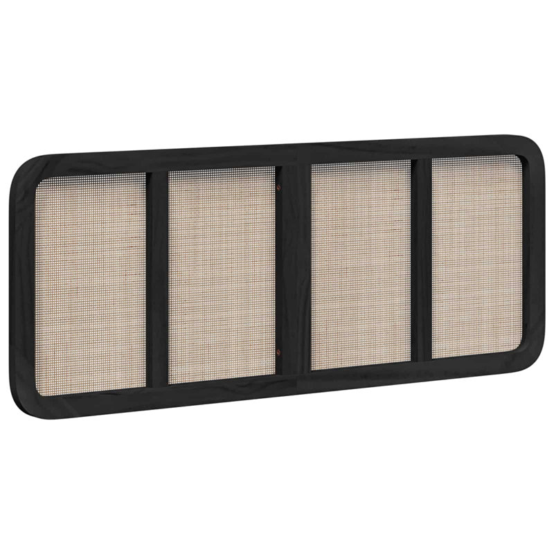 Solid Wood Headboard, Black, European Double (140 x 200 cm)