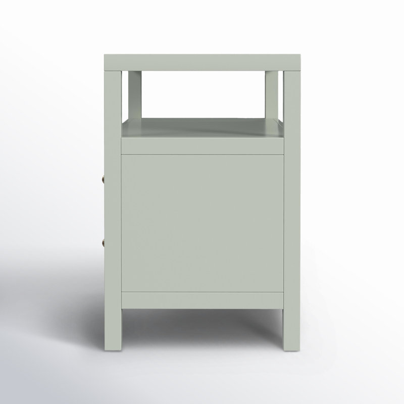 Nora 2-Drawer Wide Nightstand, Sage Green