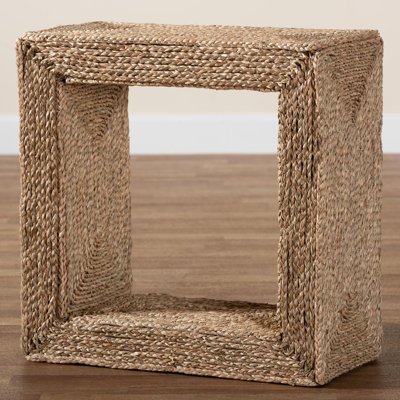 Aailyah Seagrass Floor Shelf End Table