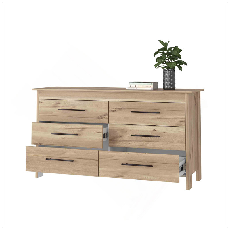 Commode double à six tiroirs Luxor, Multi-couleur