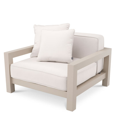Chaise de patio avec coussins Sunbrella Cap-Antibes