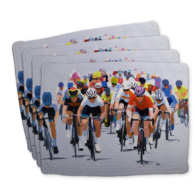 Ensemble de 4 napperons en polyester tressé Cycling