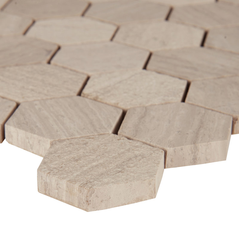 Tivoli Sand Honeycomb 12 in. x 12 in. Marble Mosaic Floor and Wall Tile