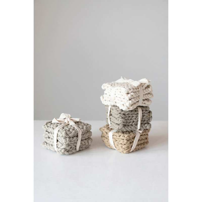 Dessous de verre en coton crocheté