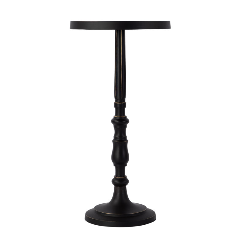 Heidi 12 in. W Round All Metal Pedestal Base End Table
