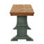 Ensemble de salle à manger Sloan 78 po en bois massif fini chêne avec chaises à dossier à fuseaux - 6 pièces, table à piètement noir antique, chaises et banc à piètement en sauge antique-1518945075-1518945074