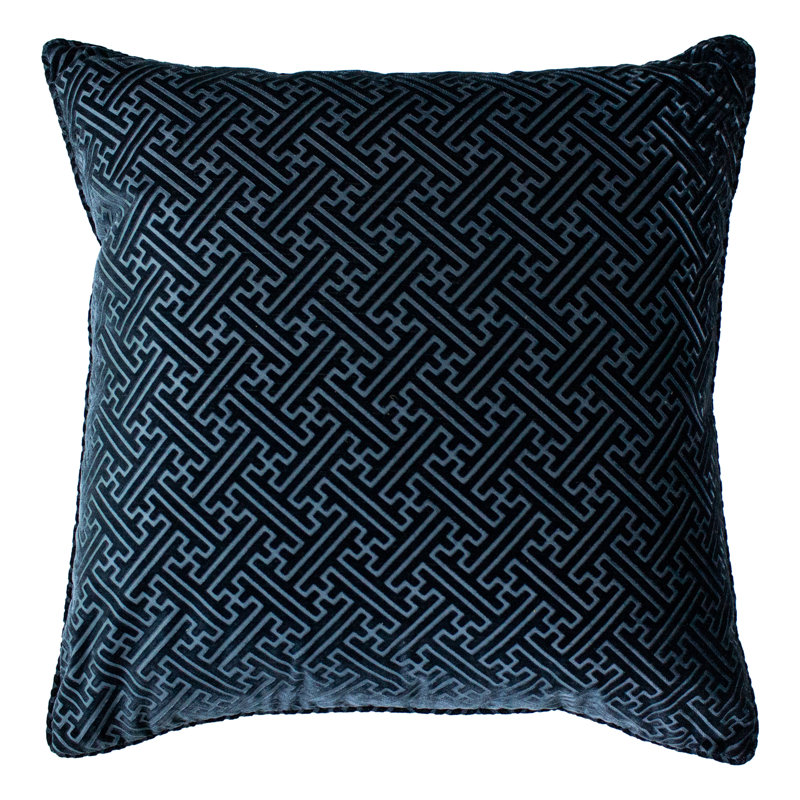 Puteaux Geometric Square Throw Cushion, Navy