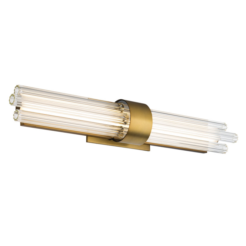 Luzerne 2 - Light Dimmable LED Aged Brass Vanity Light, Aged Brass, 28" Height