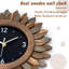 Horloge murale 12 po en bois rustique Boho Sunburst