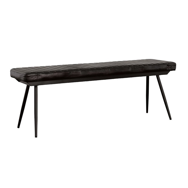 Banc avec coussin confortable, pieds en métal noir pour un banc chic et relaxant, pieds convenant à la salle à manger