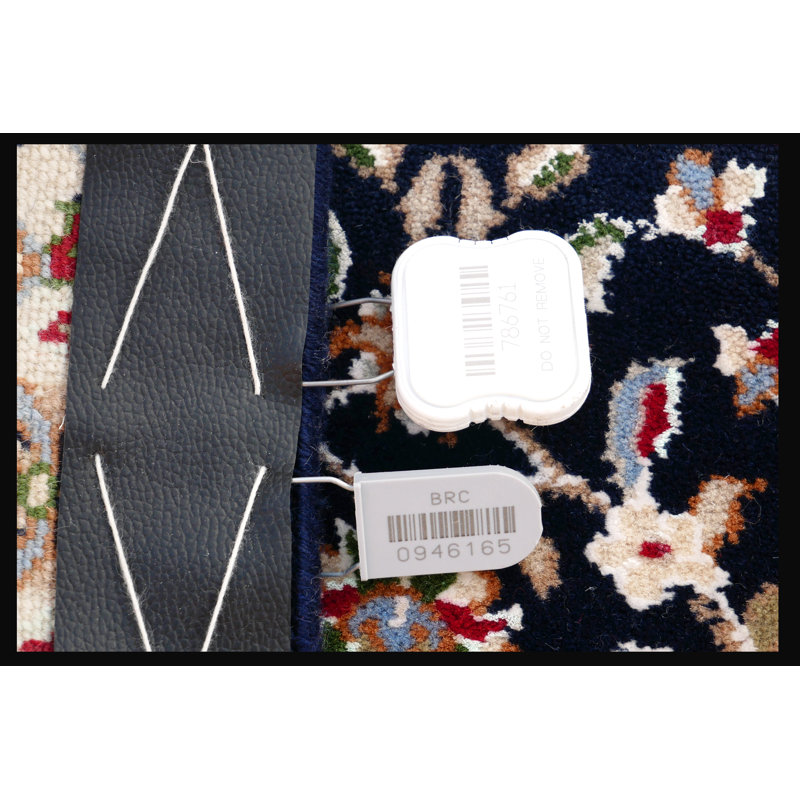 Hand-Knotted High-Quality Black and Beige Runner