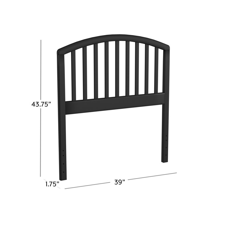  Brekke Solid Wood Headboard, Twin, Black