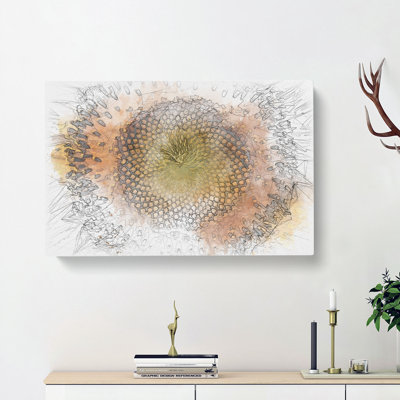 The Eye Of A Yellow Sunflower - Wrapped Canvas