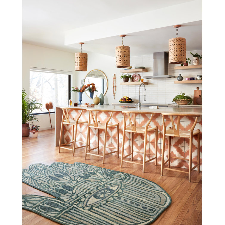 Chaya Handmade Hand Hooked Wool Blue Rug