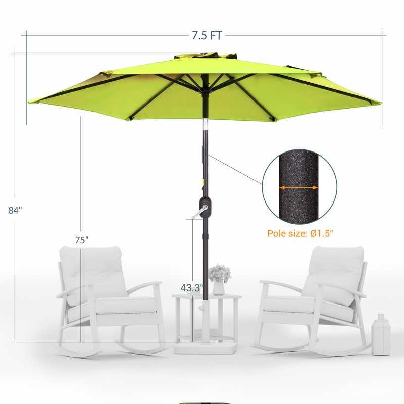 Parasol Sawyer, Vert citron, H 92,9 po x l 90 po x P 90 po