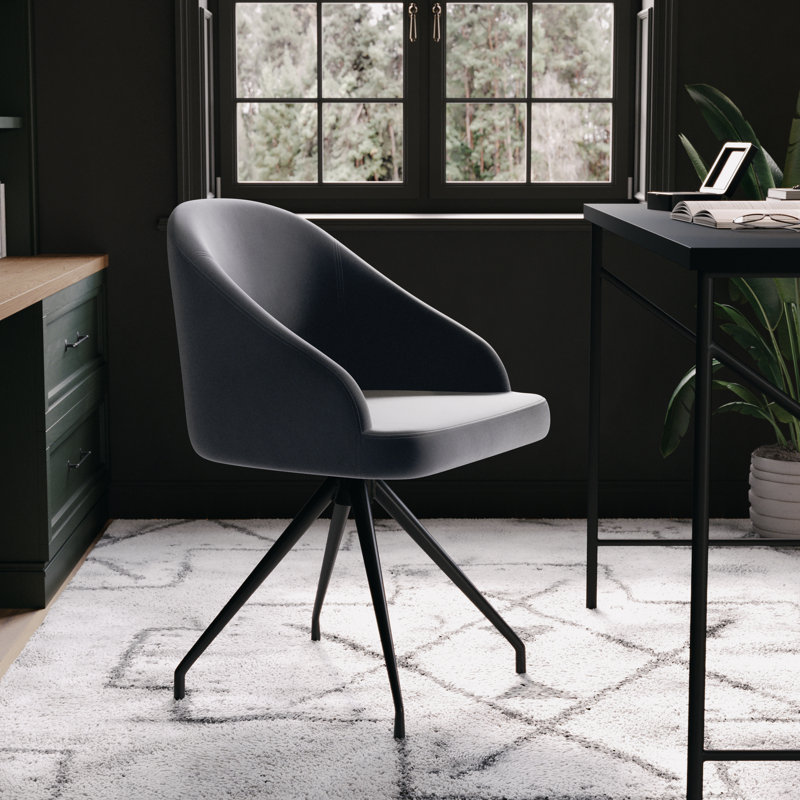 Chaise de bureau Martha Stewart Sora, Bronze huilé, Gris