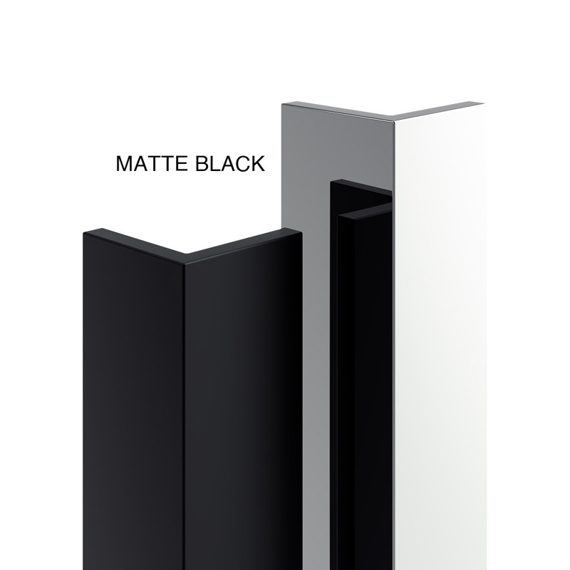 Black 40'' x 77'' Framed Tempered Glass Shower Door