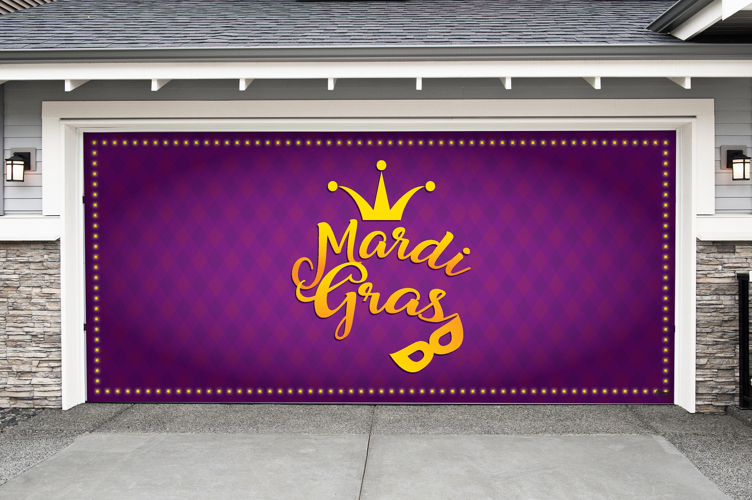 The Holiday Aisle® Mardi Gras Crown and Mask Door Mural