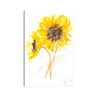 Sunflower Pair I by Syman Kaye - Painting on Canvas