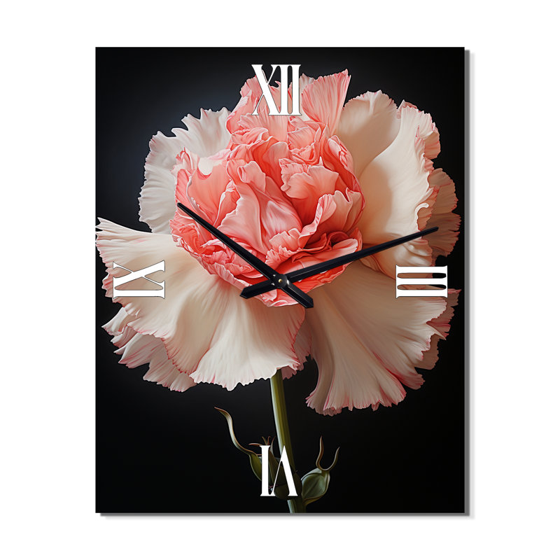 Horloge murale Coral Flower Timeless Beauty - Abstract Botanicals, H 32 po x l 24 po x P 1 po