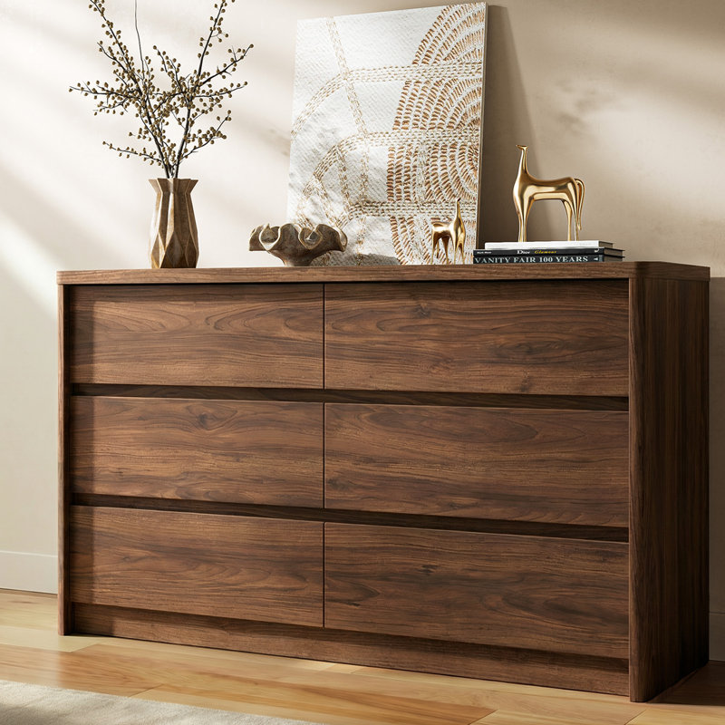 Commode 6 tiroirs, Walnut