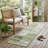 8' Runner Green Patchwork Washable Non Skid Indoor Outdoor Runner Rug