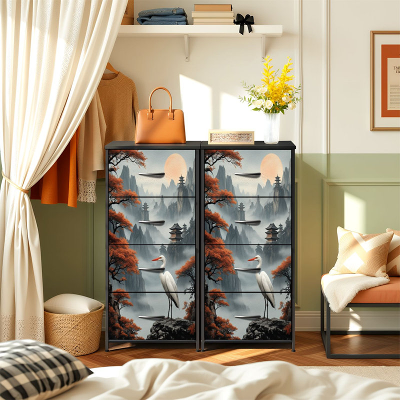 Commode de chambre à coucher avec 4 tiroirs de rangement