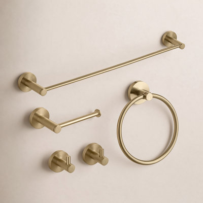 Circular 5-Piece Bathroom Hardware Set