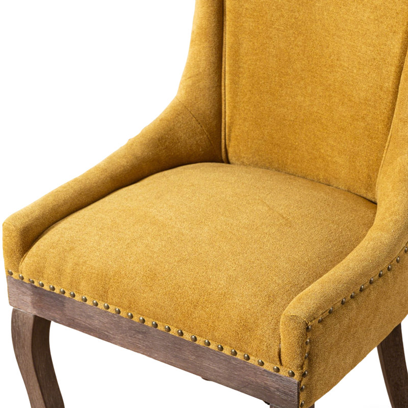 Ensemble de chaises en tissu, ensemble de 2, Doré