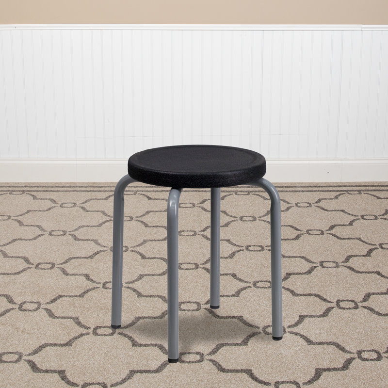 Tabouret empilable avec structure thermolaquée, Noir