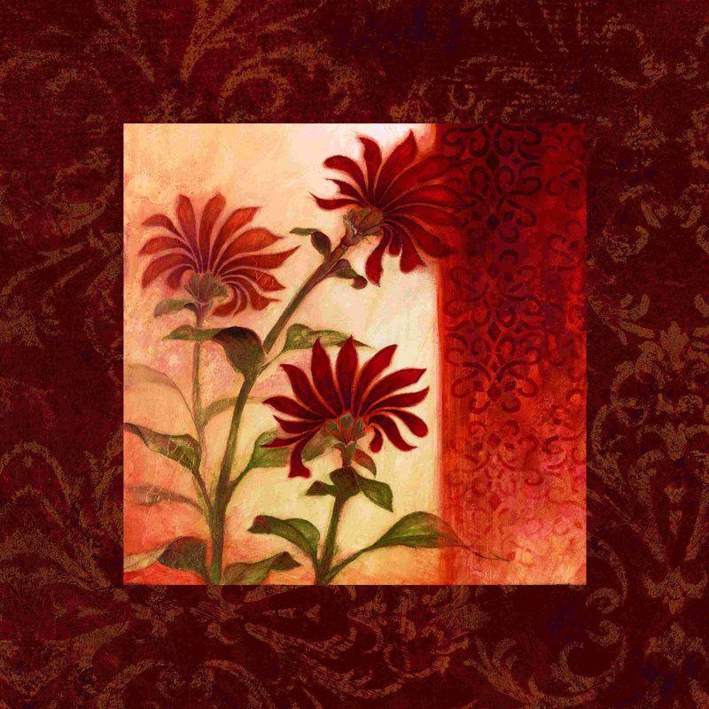 «Transitional Red Flower», impression sur toile tendue, H 12 po x l 12 po