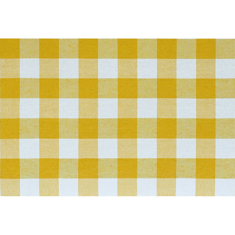 Andersonville Buffalo Plaid Gingham Checked Rod Pocket 2-Pack Gathered Window Swag Curtain, Yellow