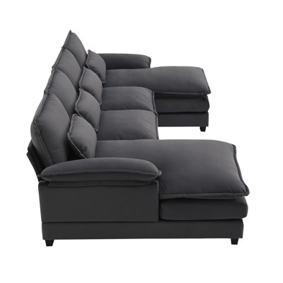 109.8*55.9"" Modern U-Shaped Sectional Sofa With Waist Pillows -  Latitude Run®, 4DE2B5C8EFC74B2AA113F5286D53F58A