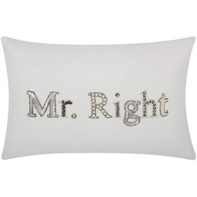 Sequined and Embroidered Cotton Throw Pillow