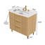 Meuble-lavabo de salle de bain, armoire de rangement autoportante, tiroirs, pré-assemblé