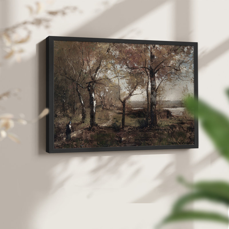 Paysages rétro-CLXII - impression encadrée - réaménageable, Noir, H 22 po x l 28 po