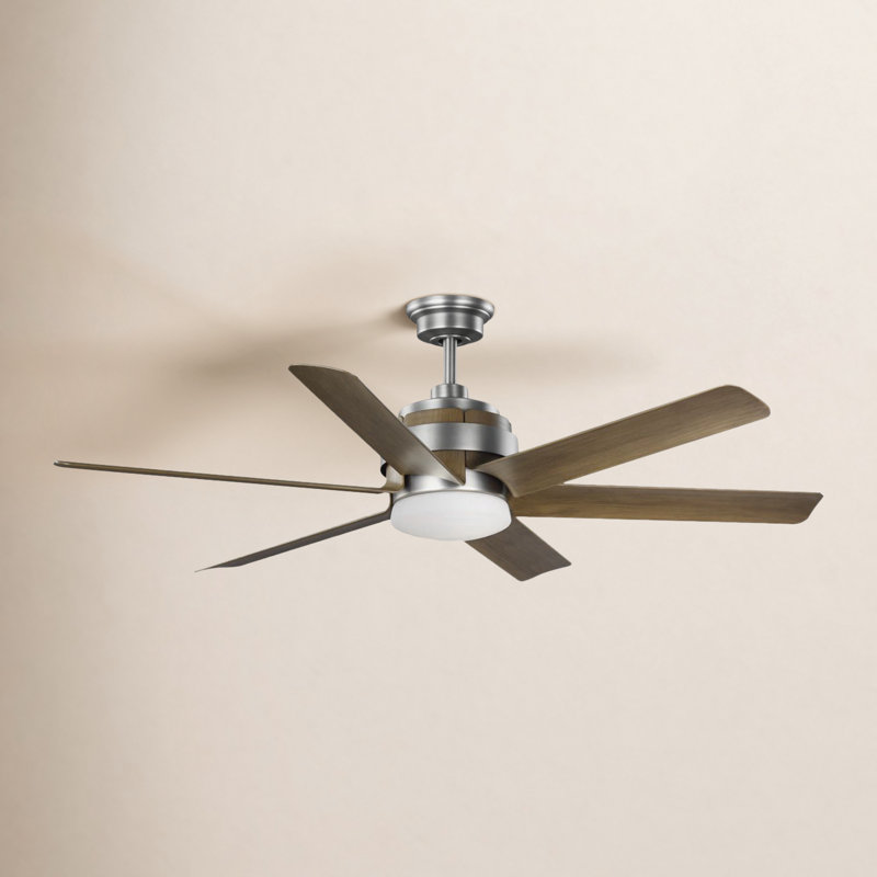 Kaysville 56'' Ceiling Fan with LED Lights, Antique Nickel